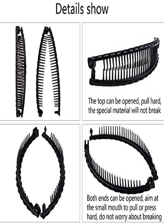 aoukoslt 2Pcs Black and Brown Large Banana Clips Fish Clips Long Hair Clips Comb Grip Hair Accessories - Image 2